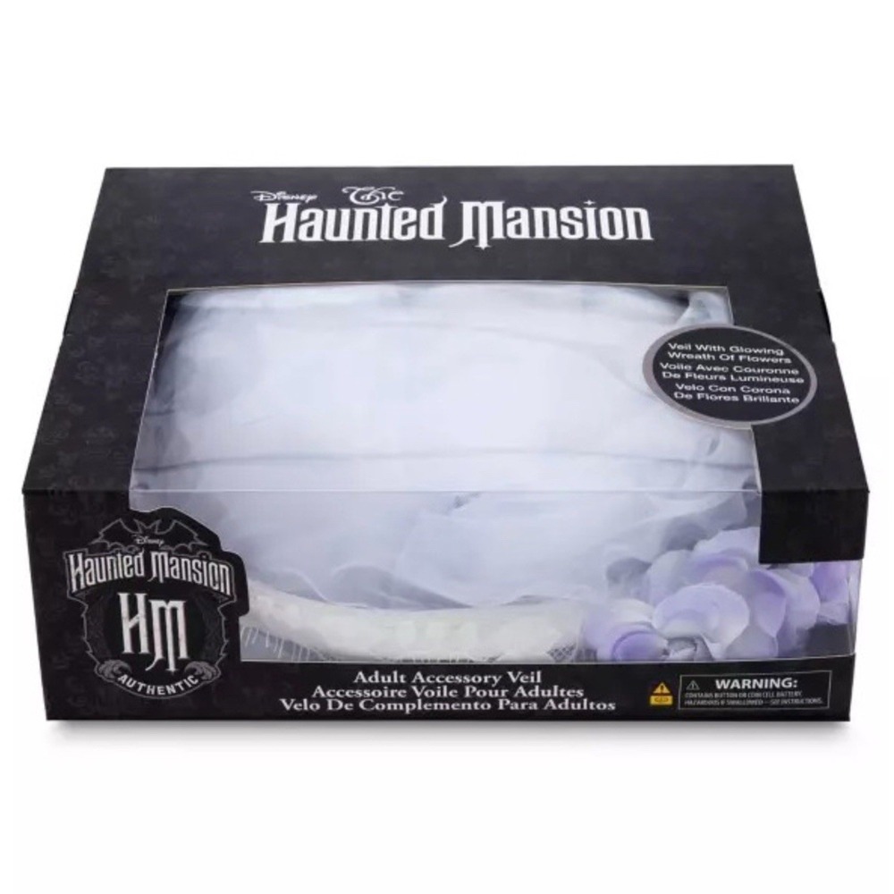 Disney Haunted Mansion Veil with Glowing Wreath of Flowers Bride Costume Acc‎